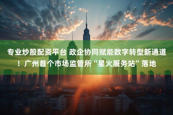 专业炒股配资平台 政企协同赋能数字转型新通道！广州首个市场监管所“星火服务站”落地